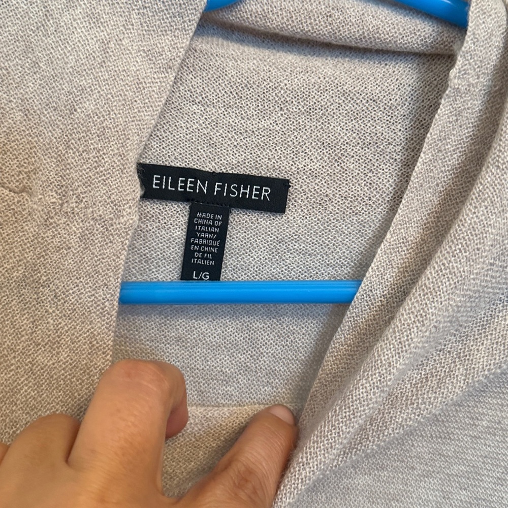 Eileen Fisher Light Beige Knit Dress Wool Large - Picture 2 of 7